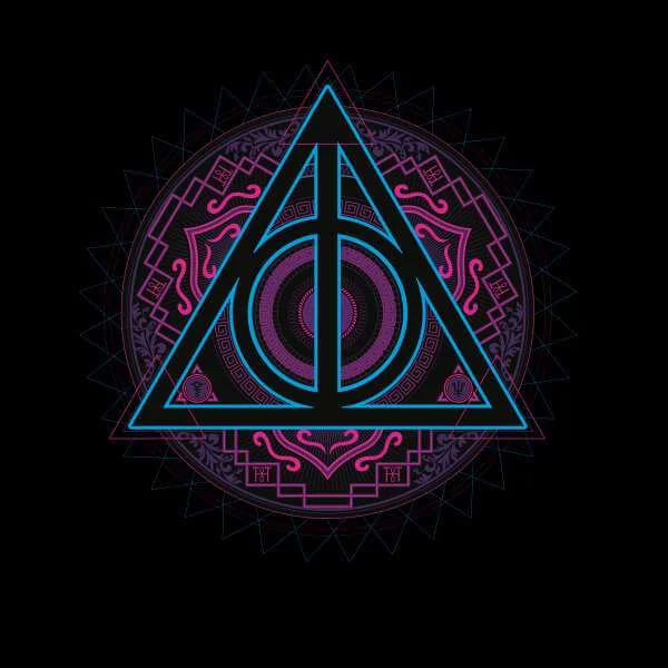 Harry Potter Deathly Hallows Neon Sweatshirt - Black