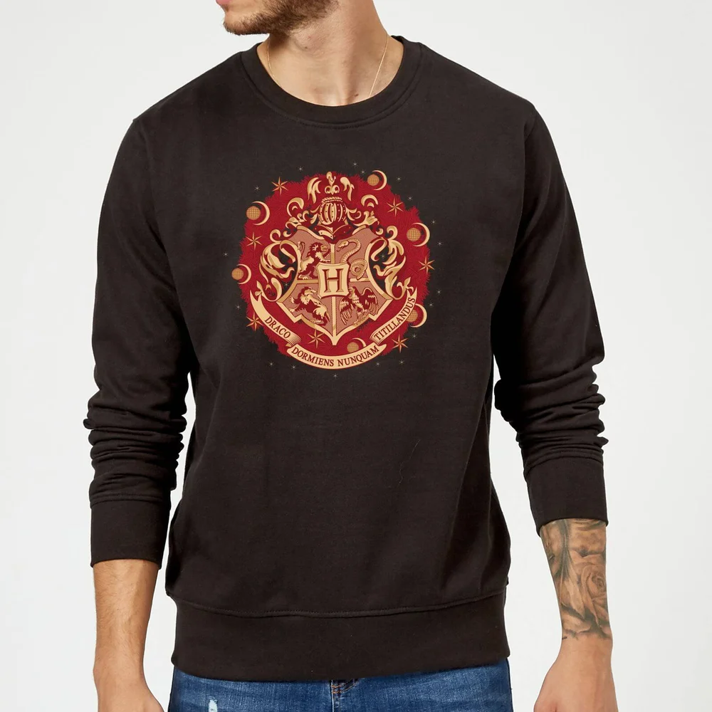 Harry Potter Hogwarts Christmas Crest Sweatshirt - Noir - S Image 1