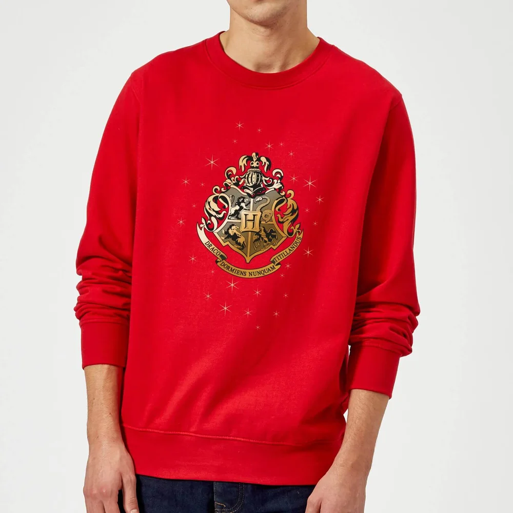 Harry Potter Star Hogwarts Gold Crest Sweatshirt - Red - S Image 1