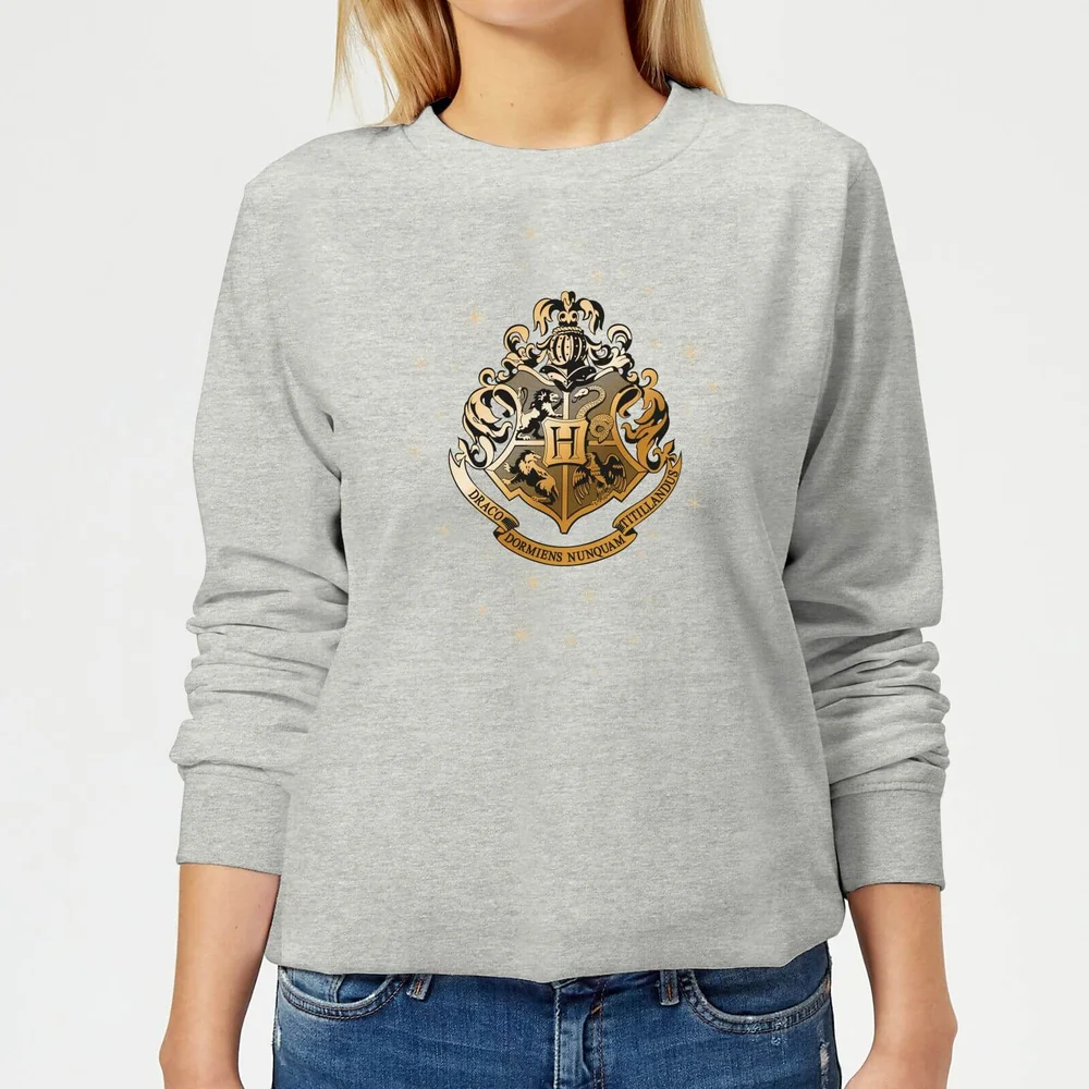 Harry Potter Star Hogwarts Gold Crest Women's Sweatshirt - Grey - 3XL Image 1