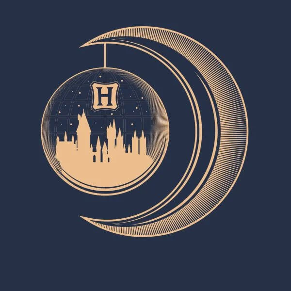 Harry Potter Globe Moon Women's T-Shirt - Navy
