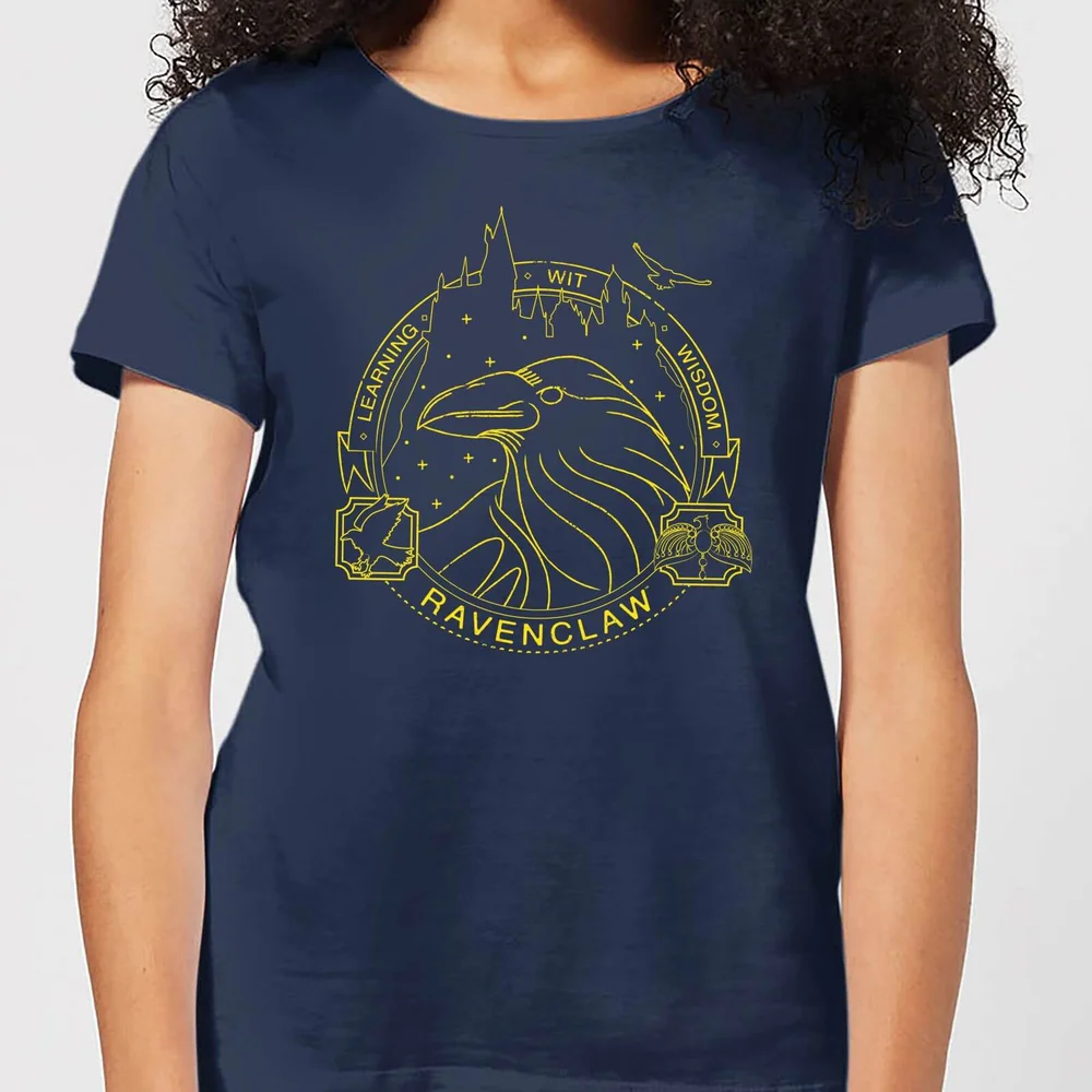 Harry Potter Ravenclaw Raven Badge Women's T-Shirt - Navy - S Image 1