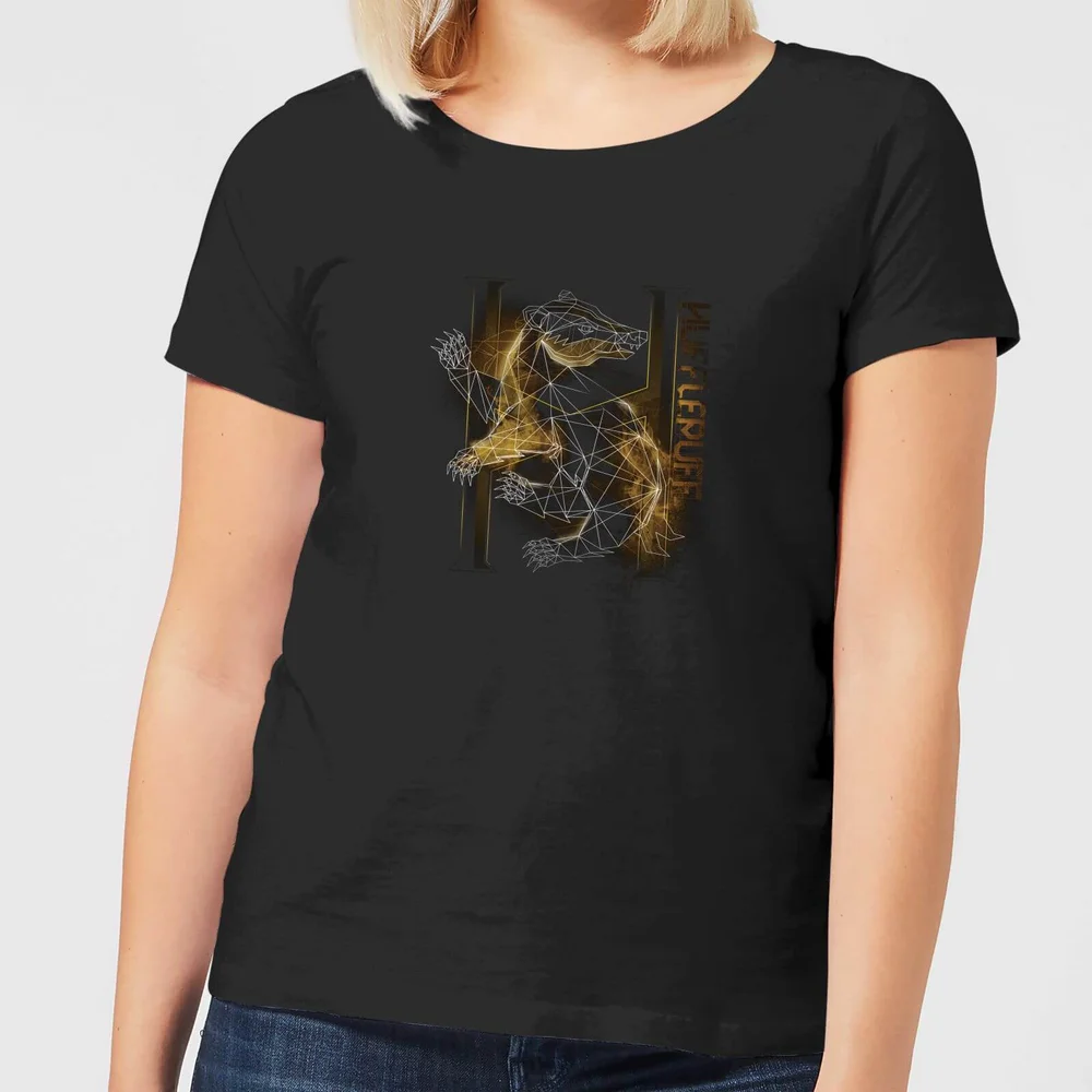 Harry Potter Hufflepuff Geometric Women's T-Shirt - Black - S Image 1