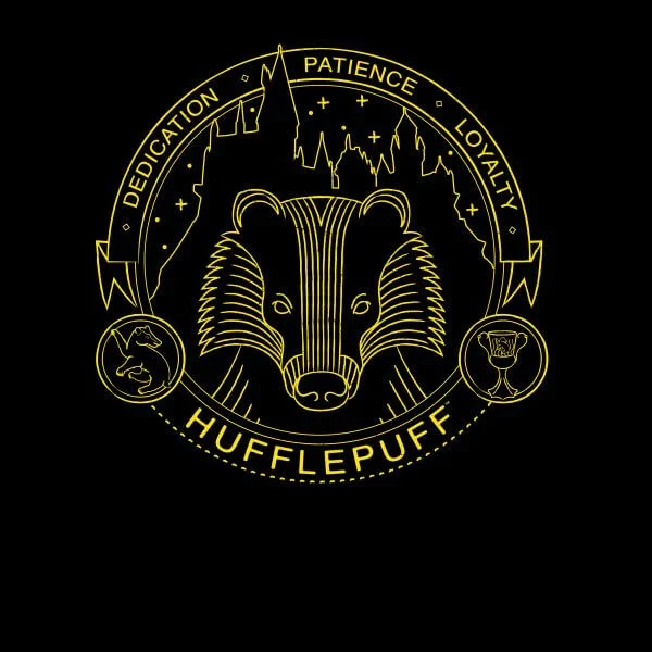 Harry Potter Hufflepuff Badger Badge Women's T-Shirt - Black