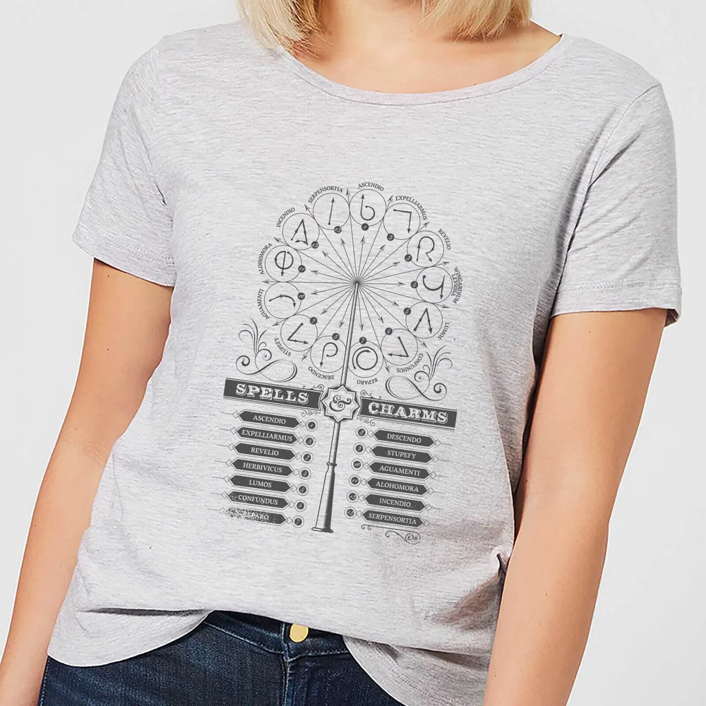 Harry Potter Spells Charms Women's T-Shirt - Grey - XS Image 1