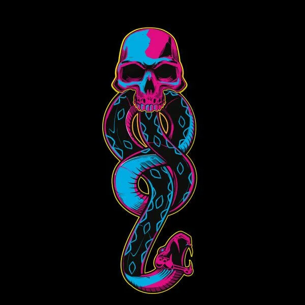 Harry Potter Dark Mark Neon Women's T-Shirt - Black