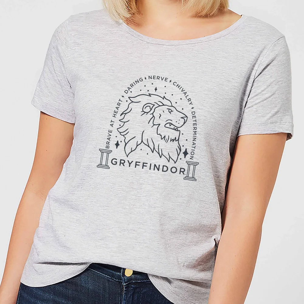 Harry Potter Gryffindor Linework Women's T-Shirt - Grey - XS Image 1