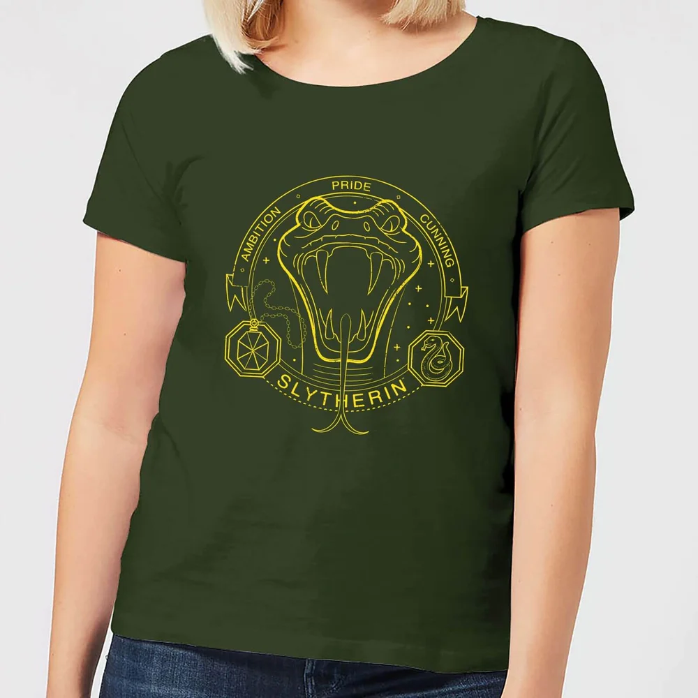 Harry Potter Slytherin Snake Badge Women's T-Shirt - Forest Green - S Image 1