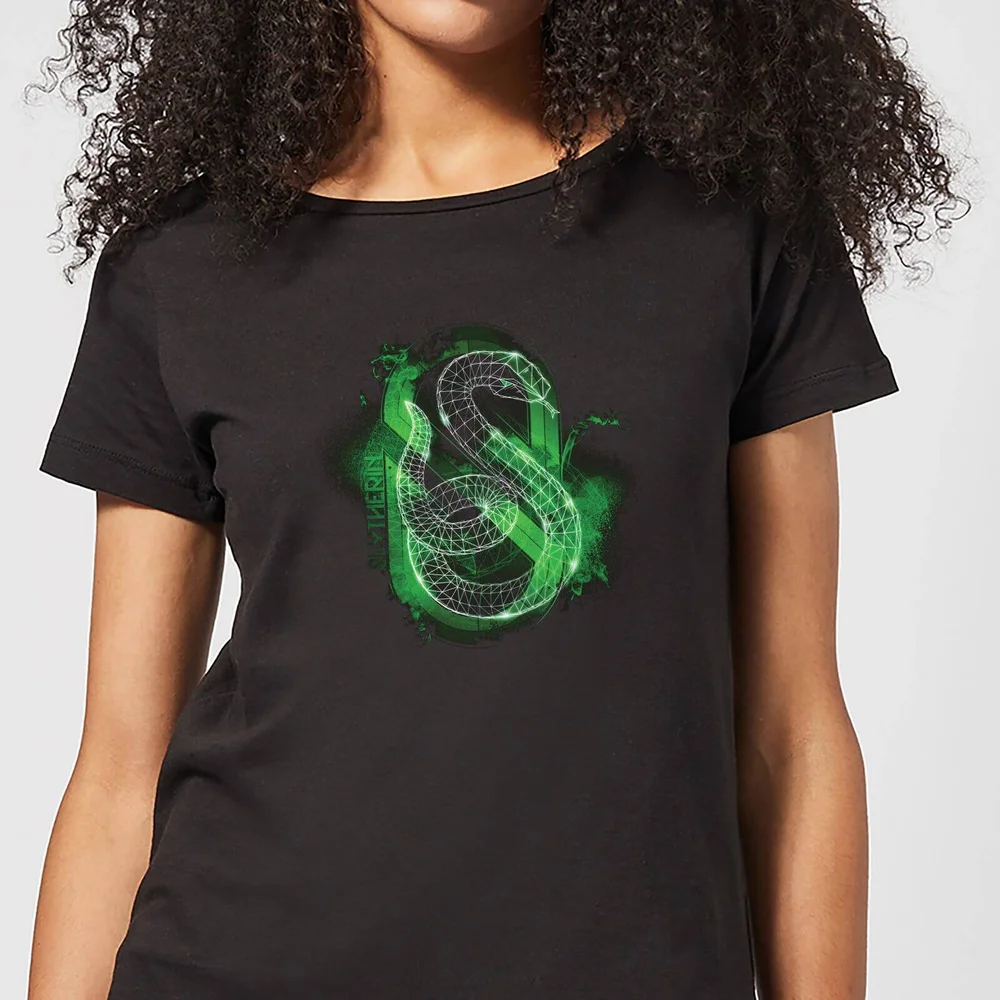 Harry Potter Slytherin Geometric Women's T-Shirt - Black - S Image 1