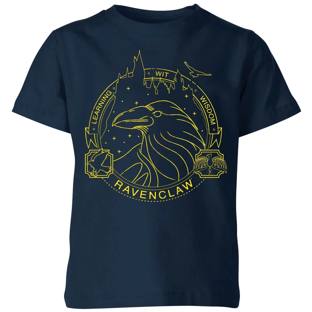 Harry Potter Ravenclaw Raven Badge Kids' T-Shirt - Navy - 3-4 ans Image 1