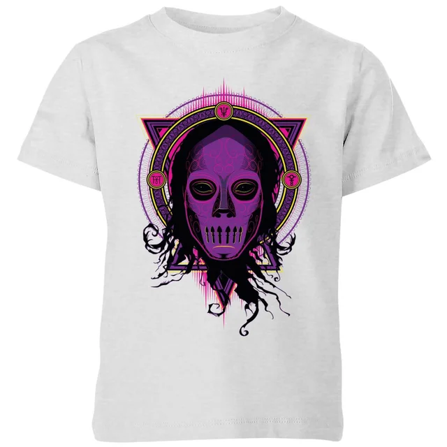 Harry Potter Death Mask 2 Neon Kids' T-Shirt - Grey
