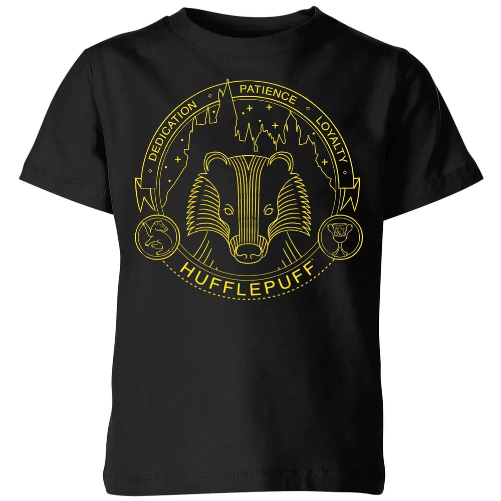 Harry Potter Hufflepuff Badger Badge Kids' T-Shirt - Black - 3-4 ans Image 1