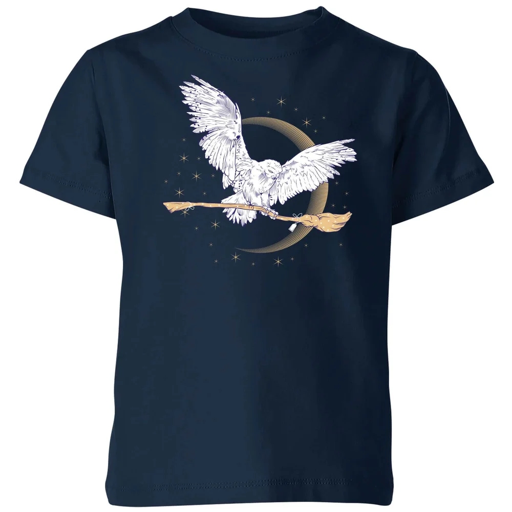 Harry Potter Hedwig Broom Kids' T-Shirt - Navy - 3-4 ans Image 1