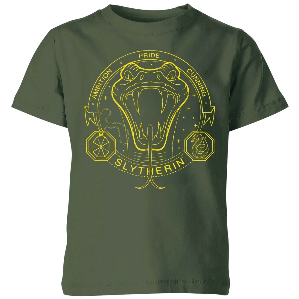 Harry Potter Slytherin Snake Badge Kids' T-Shirt - Forest Green - 3-4 ans Image 1