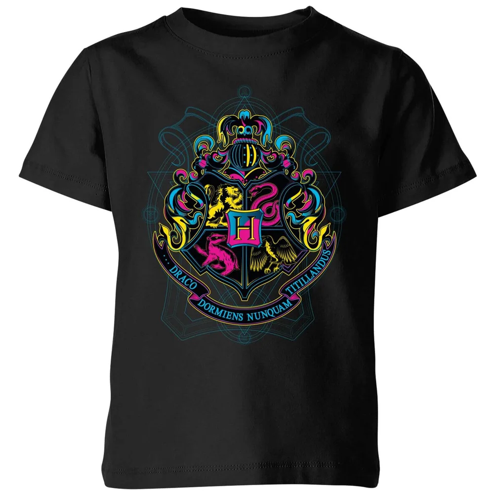 Harry Potter Hogwarts Neon Crest Kids' T-Shirt - Black - 3-4 ans Image 1