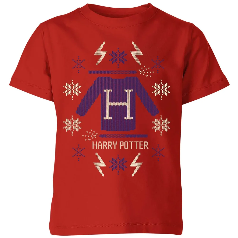 Harry Potter Christmas Sweater Kids' T-Shirt - Red - 3-4 ans Image 1