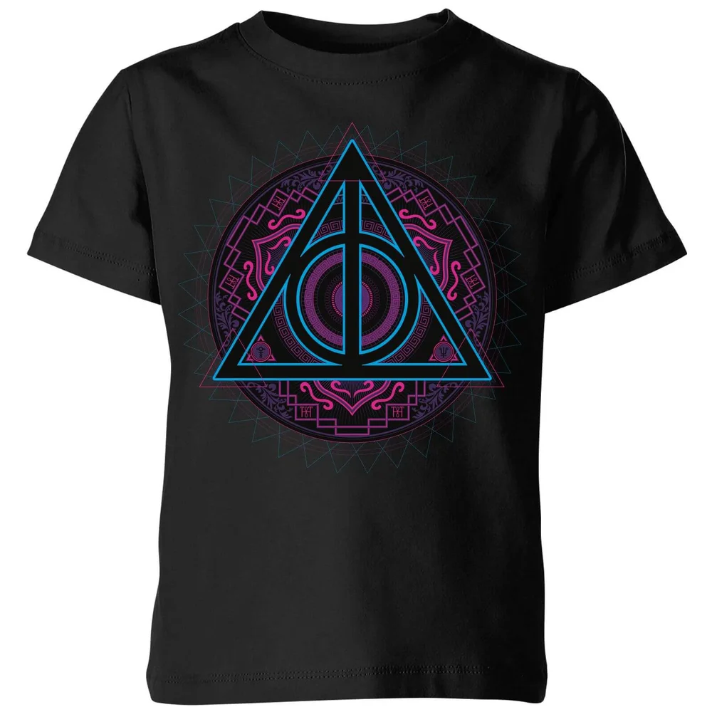Harry Potter Deathly Hallows Neon Kids' T-Shirt - Black - 3-4 ans Image 1