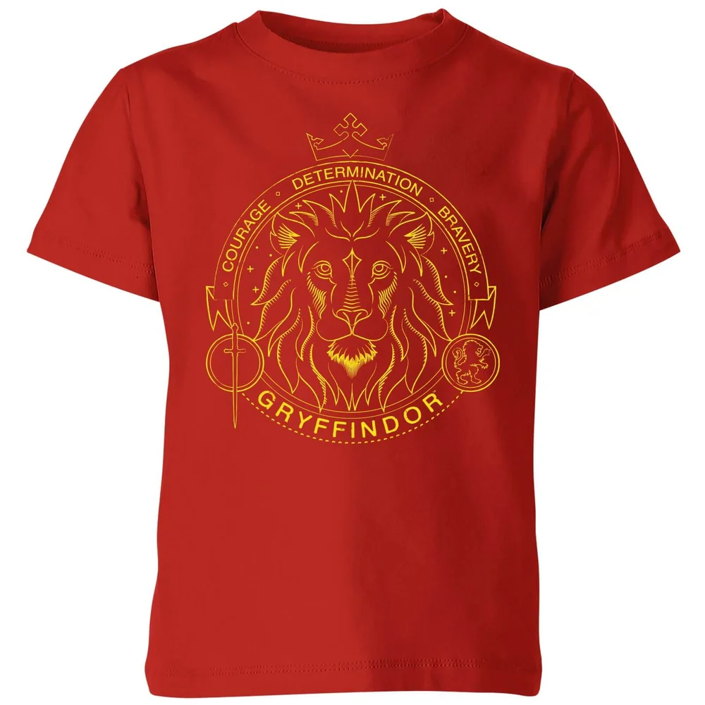 Harry Potter Gryffindor Lion Badge Kids' T-Shirt - Red - 3-4 ans Image 1