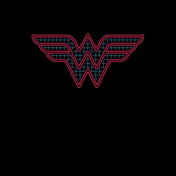 Justice League Wonder Woman Retro Grid Logo Women's T-Shirt - Black