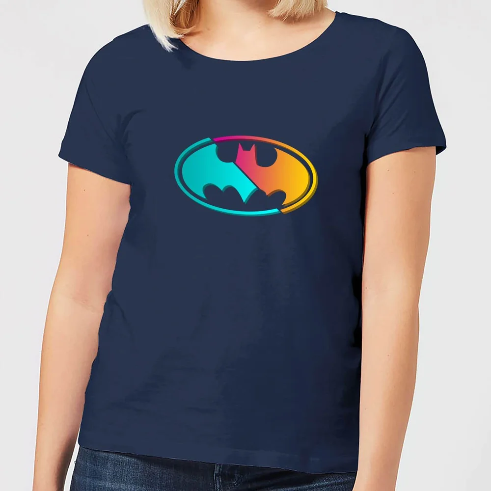 Justice League Neon Batman Women's T-Shirt - Navy - S Image 1