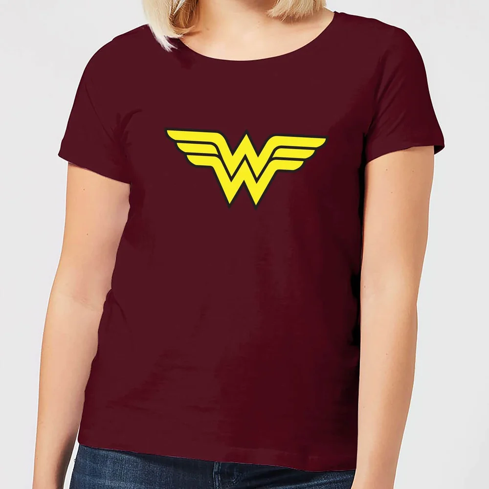 Justice League Wonder Woman Logo Women's T-Shirt - Burgundy - M Image 1