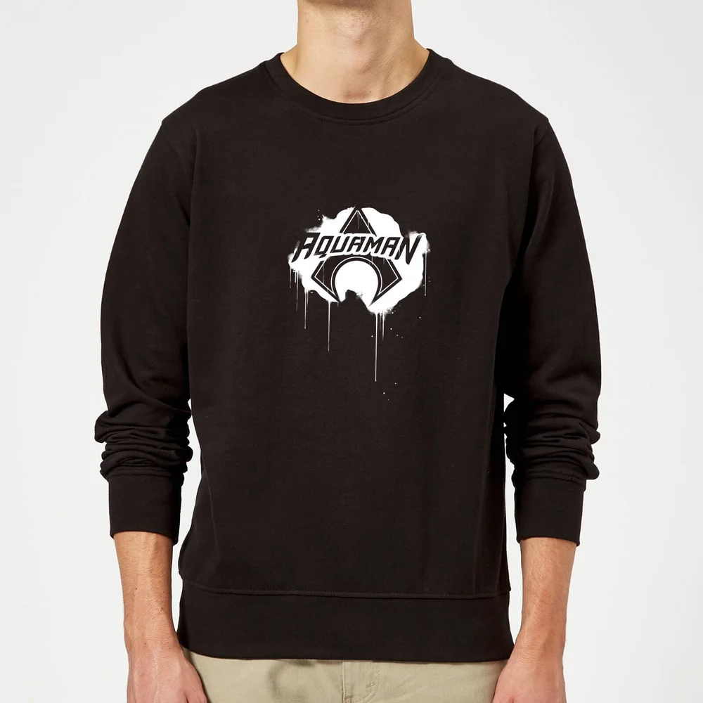 Justice League Graffiti Aquaman Sweatshirt - Black - S Image 1