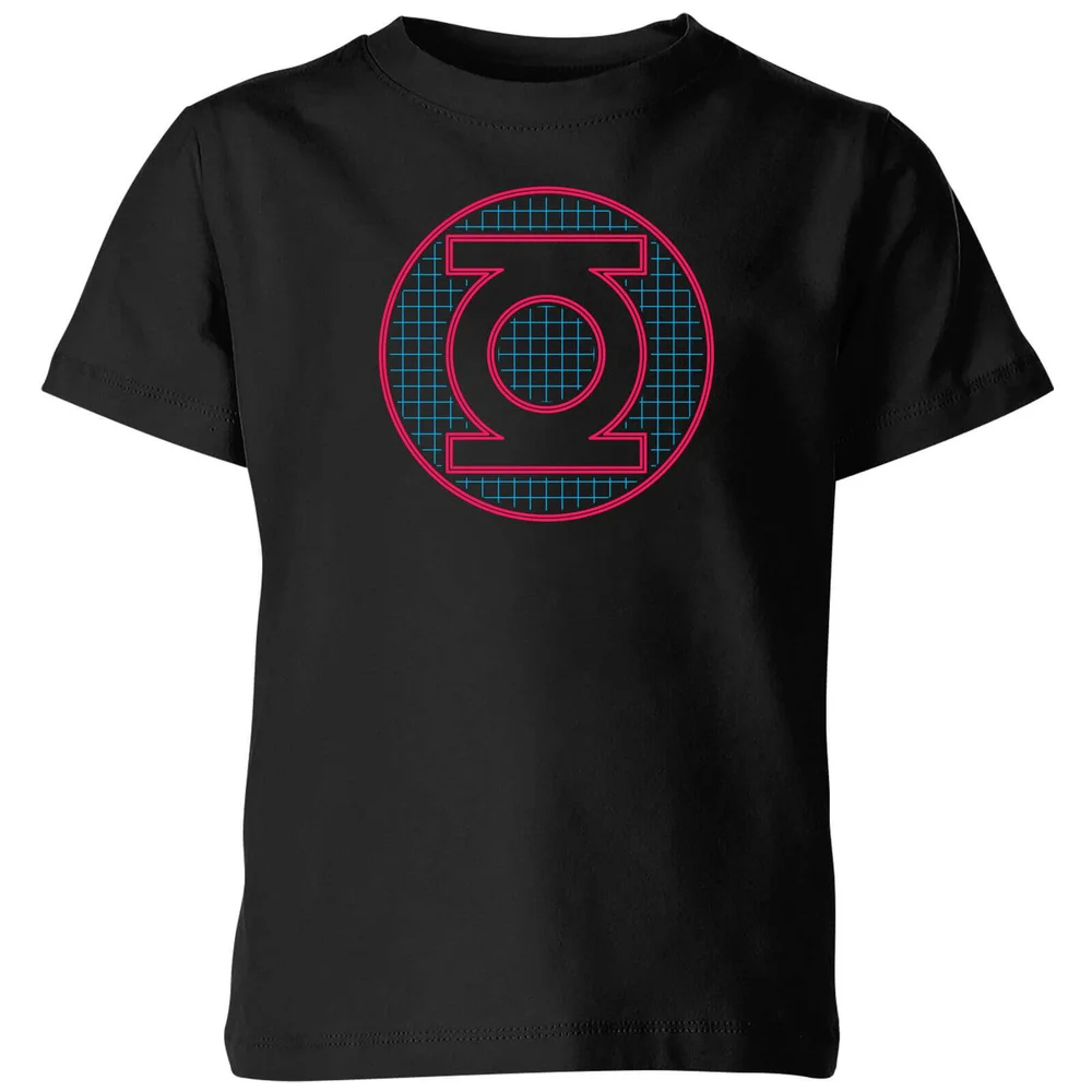 Justice League Green Lantern Retro Grid Logo Kids' T-Shirt - Black - 3-4 ans Image 1