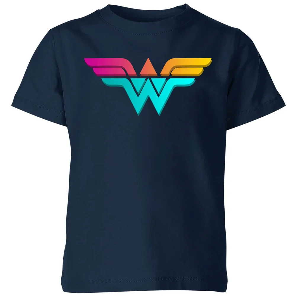 Justice League Neon Wonder Woman Kids' T-Shirt - Navy - 3-4 ans Image 1