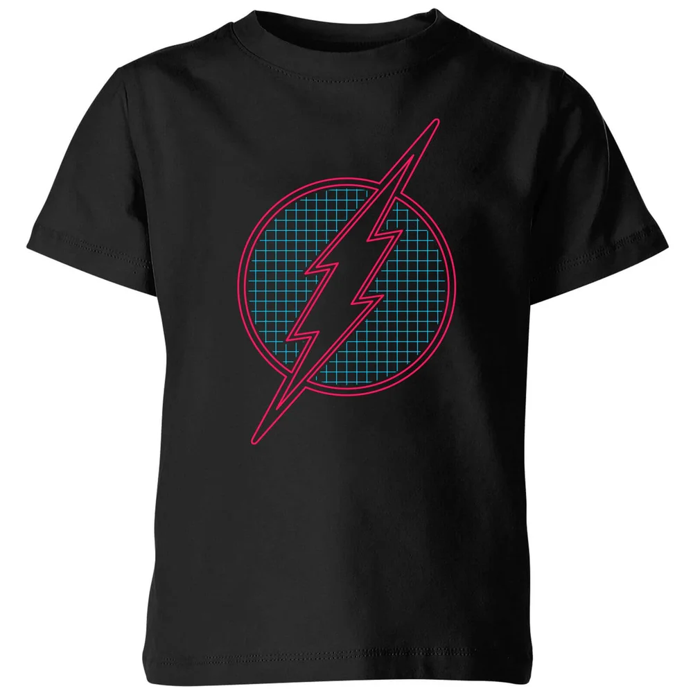 Justice League Flash Retro Grid Logo Kids' T-Shirt - Black - 3-4 ans Image 1