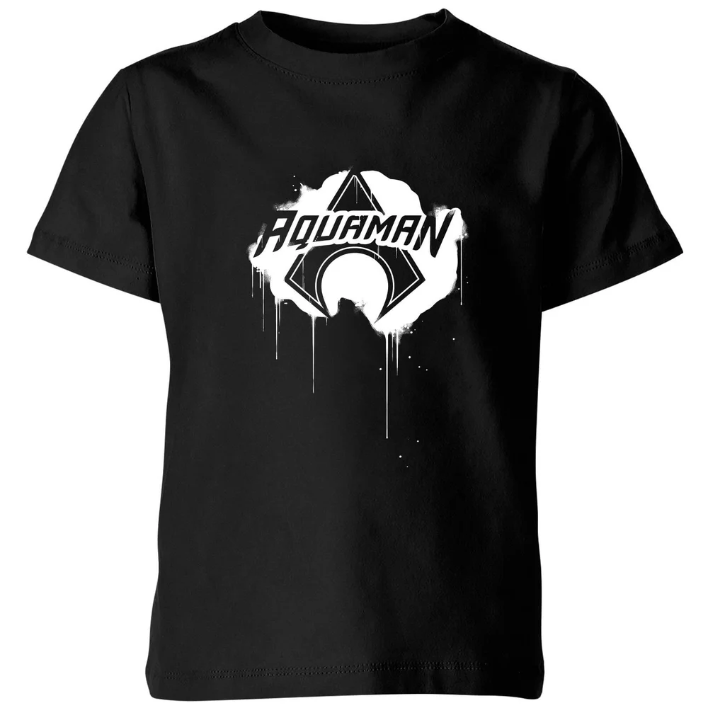 Justice League Graffiti Aquaman Kids' T-Shirt - Black - 3-4 ans Image 1