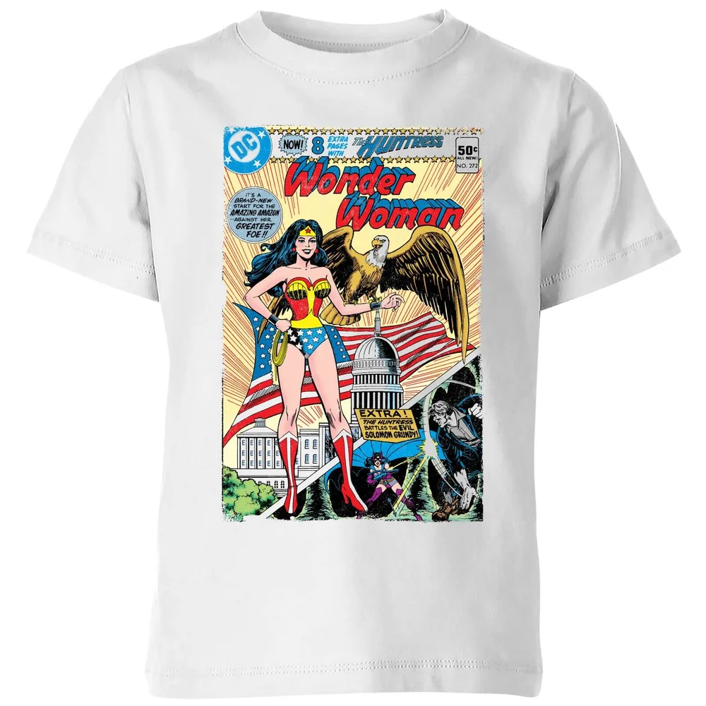 Justice League Wonder Woman Cover Kids' T-Shirt - White - 3-4 ans Image 1