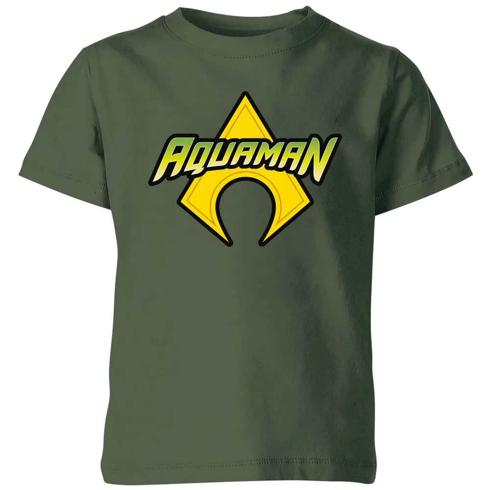 Justice League Aquaman Logo Kids' T-Shirt - Forest Green - 3-4 ans Image 1