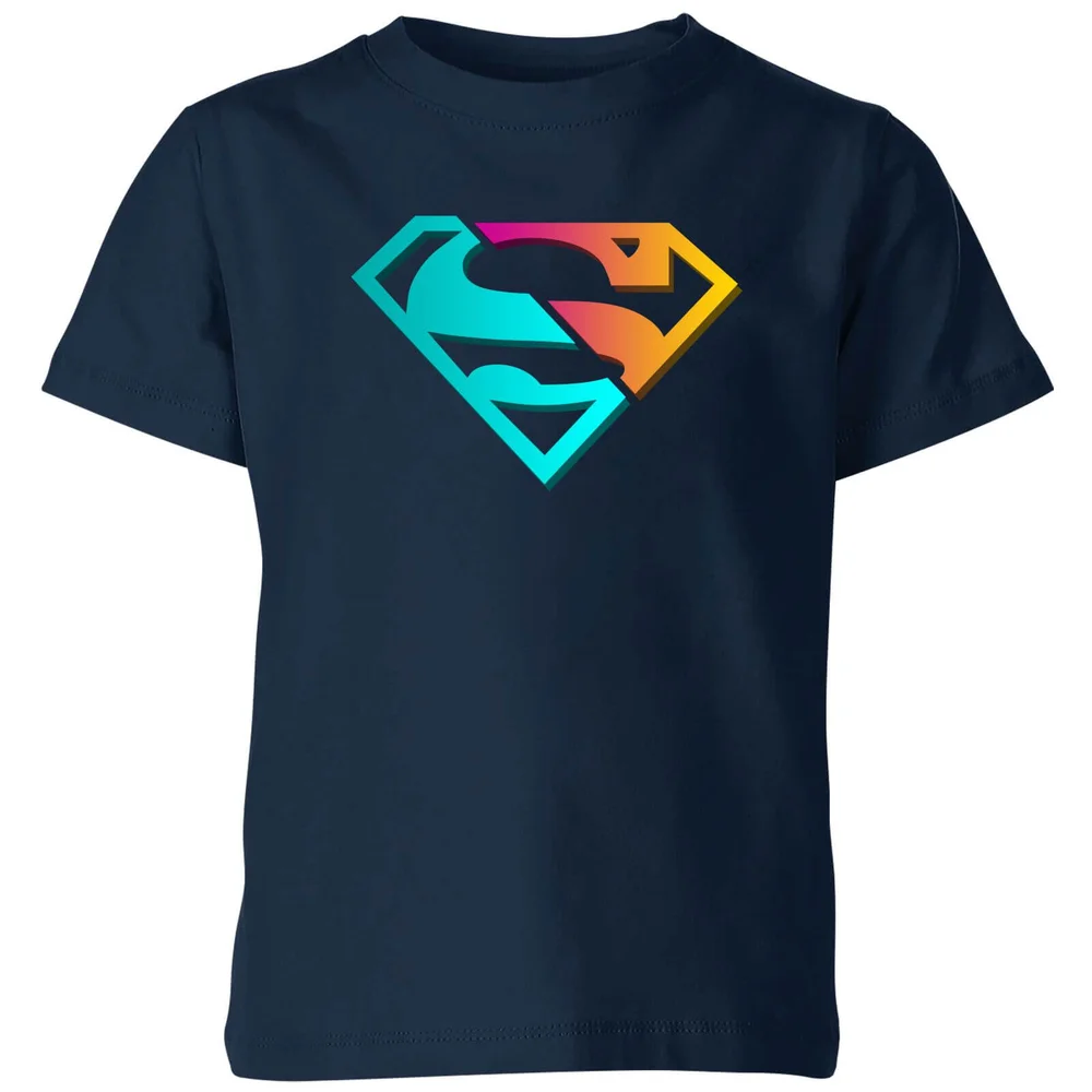 Justice League Neon Superman Kids' T-Shirt - Navy - 3-4 ans Image 1