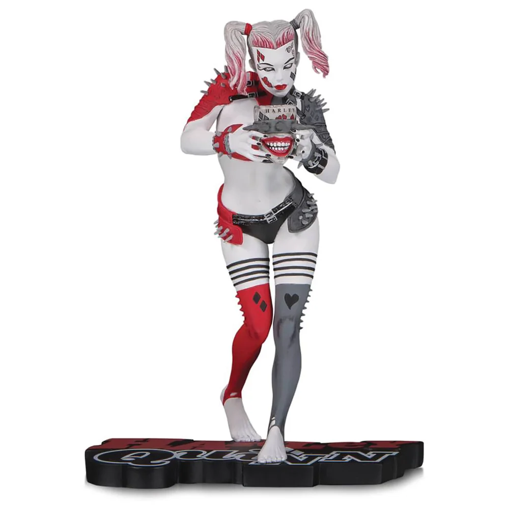 Figurine Harley Quinn rouge, blanche et noire par Greg Horn (16 cm) – DC Collectibles Comics Image 1