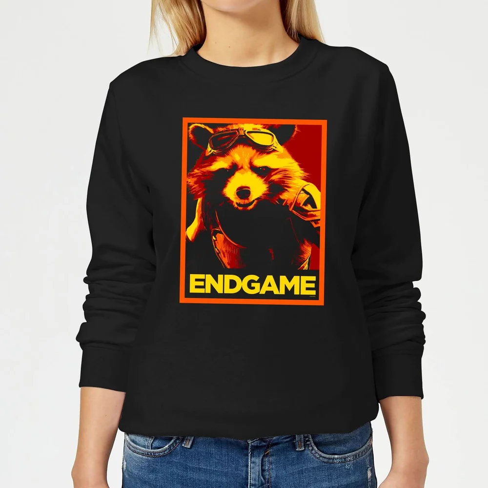 Avengers Endgame Rocket Poster Women's Sweatshirt - Black - XS Image 1