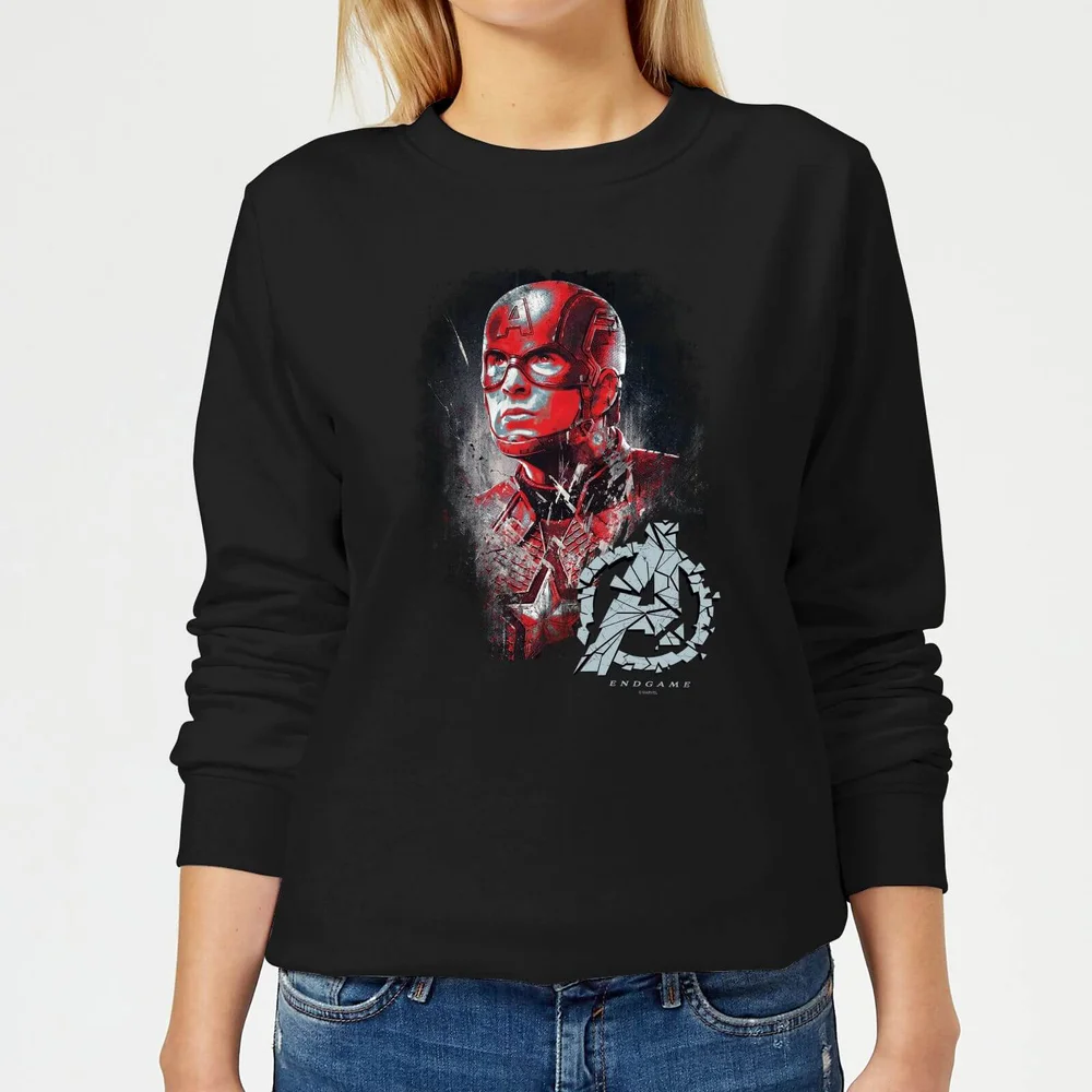 Sweat-shirt Avengers Endgame Captain America Brushed - Femme - Noir - XS Image 1