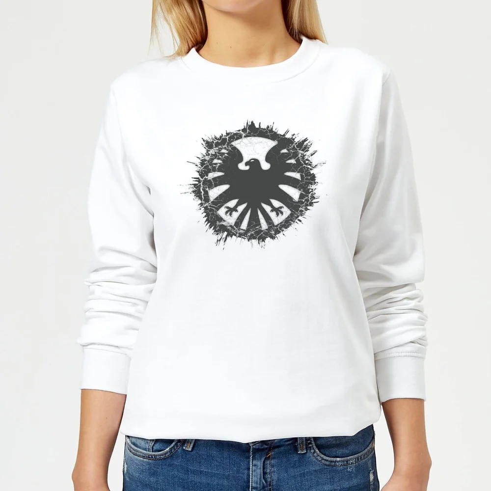 Marvel Avengers Agent Of SHIELD Logo Brushed Women's Sweatshirt - White - XS Image 1