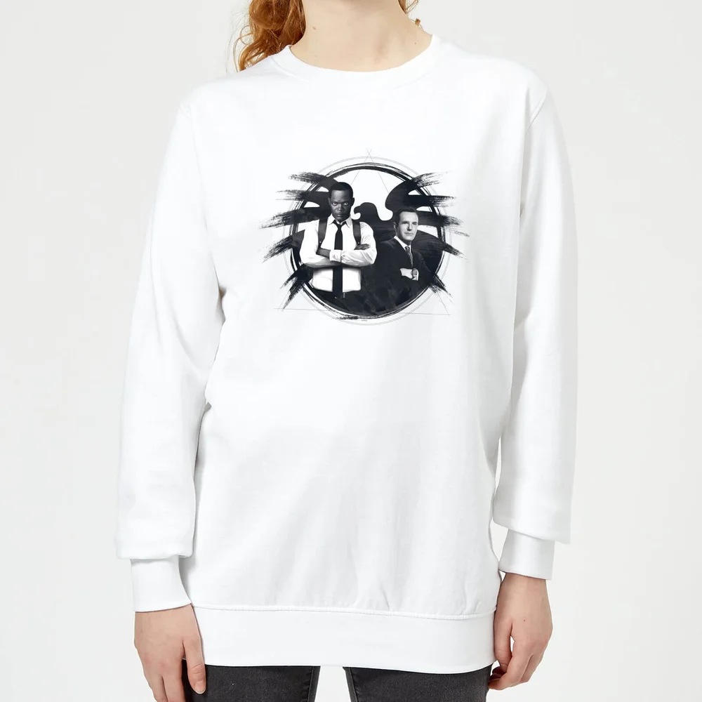 Captain Marvel Fury And Coulson S.H.I.E.L.D. Women's Sweatshirt - White - XS Image 1