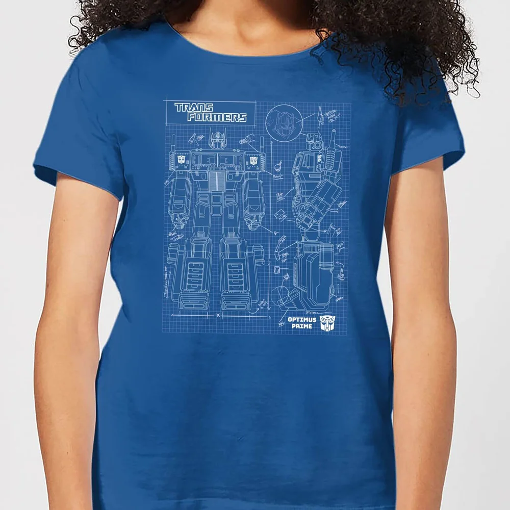 Transformers Optimus Prime Schematic Women's T-Shirt - Royal Blue - XS - Royal Blue Image 1