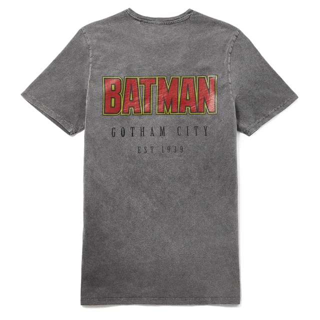 80 ans de Batman - T-shirt Logo - Acid Wash