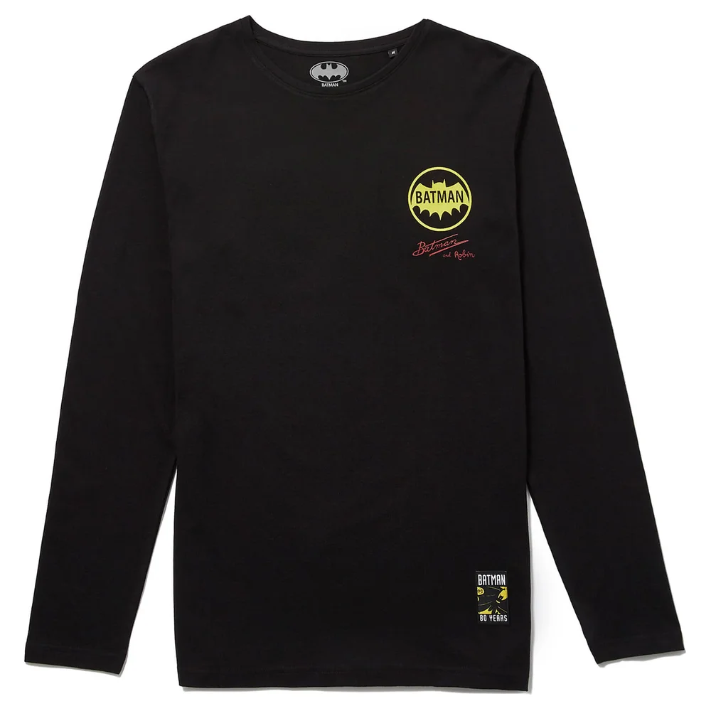 80 ans de Batman - T-shirt à manches longues Batman & Robin - Noir - S Image 1