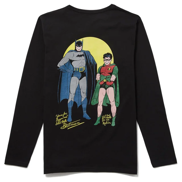 80 ans de Batman - T-shirt à manches longues Batman & Robin - Noir