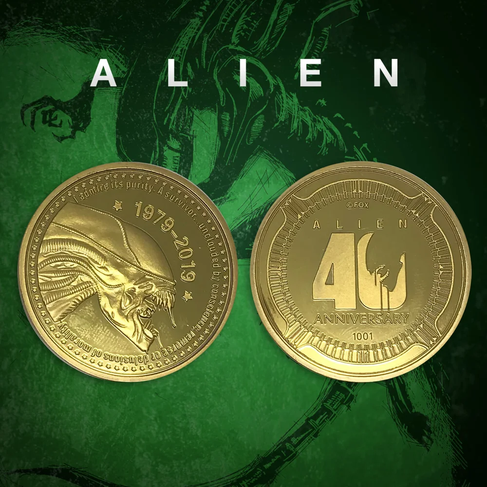 Alien '40th Anniversary' Limited Edition Collector's Coin: Gold Variant - Zavvi Exclusive Image 1