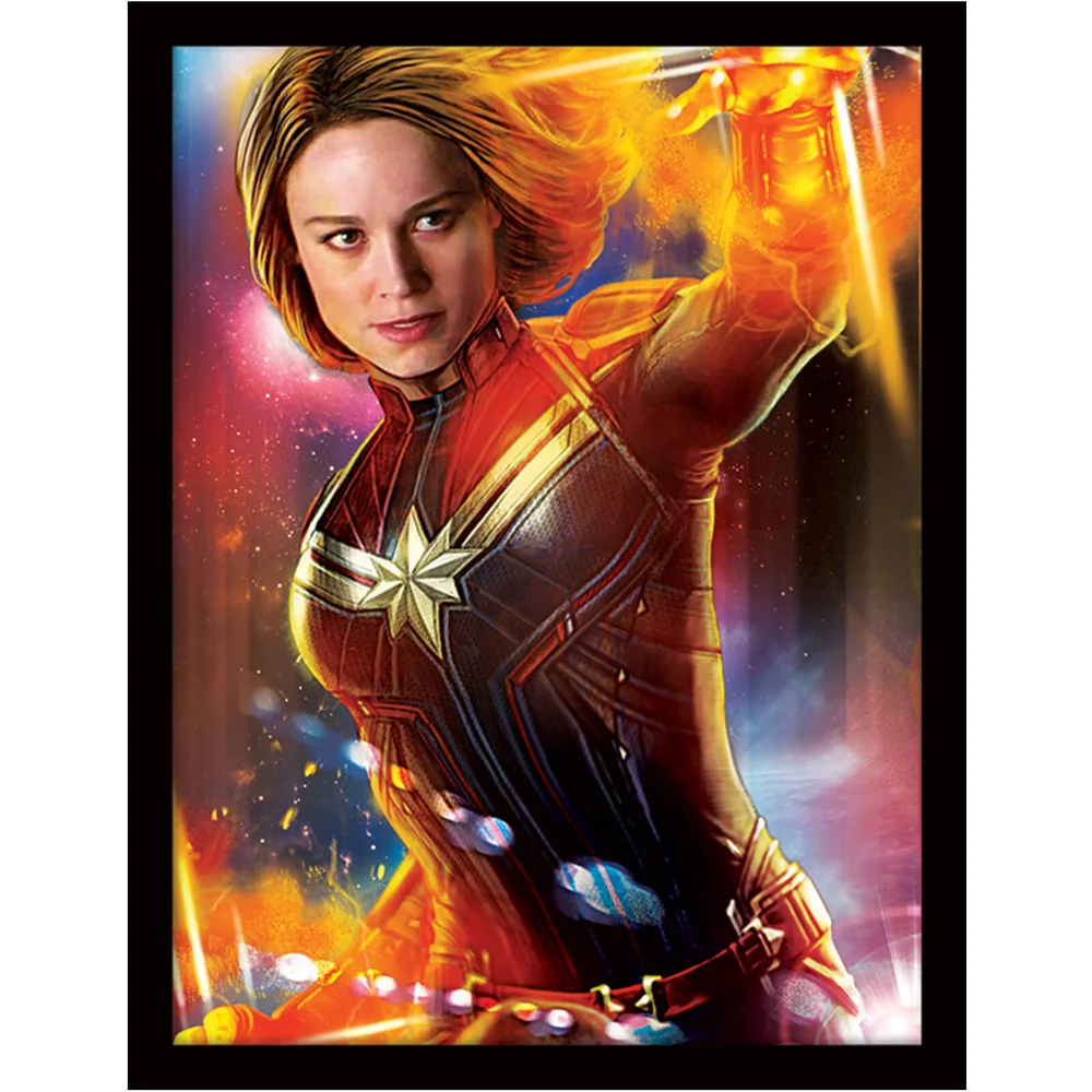 Captain Marvel (Glow) Framed 30 x 40cm Print Image 1