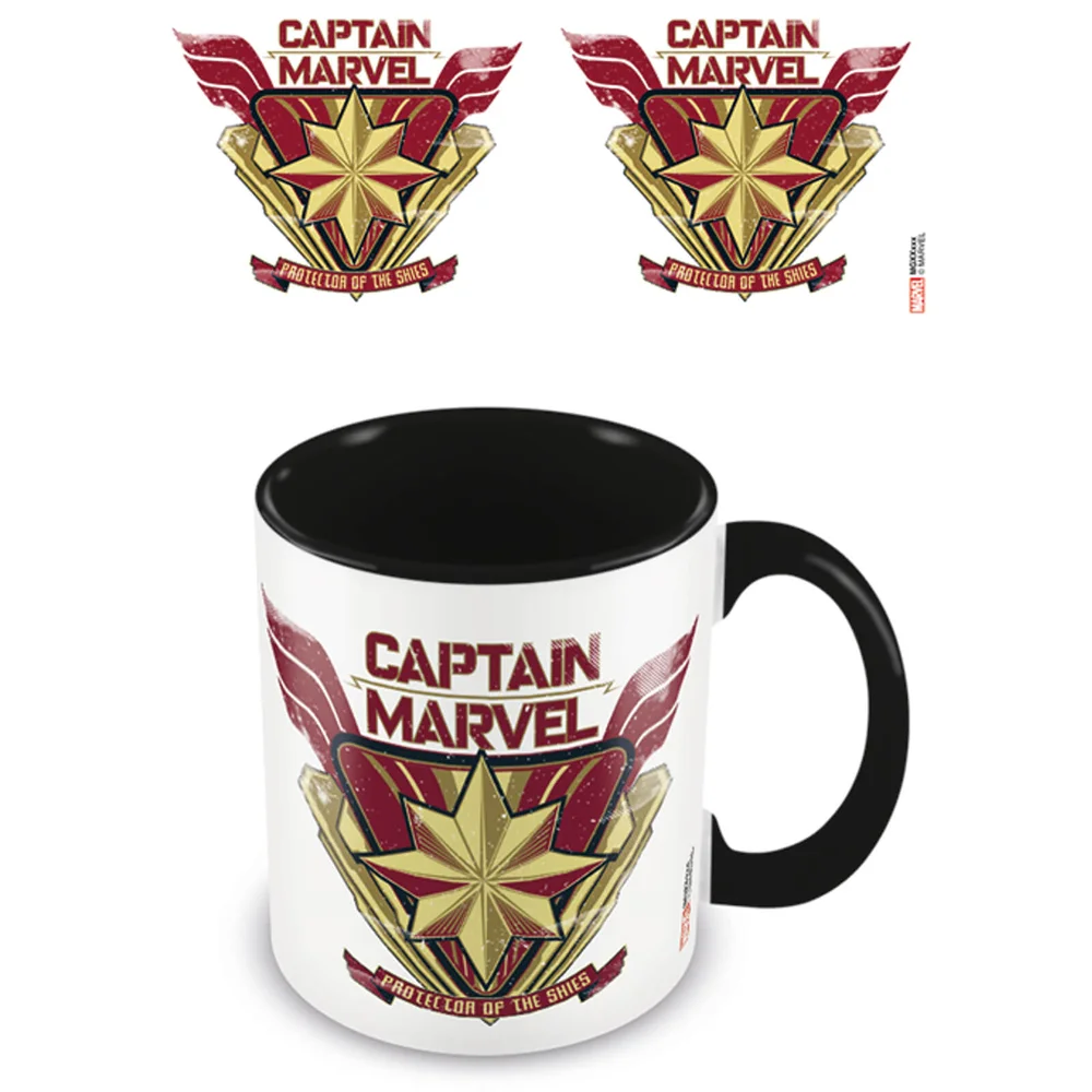 Captain Marvel (Protector) Black Coloured Inner Mug Image 1