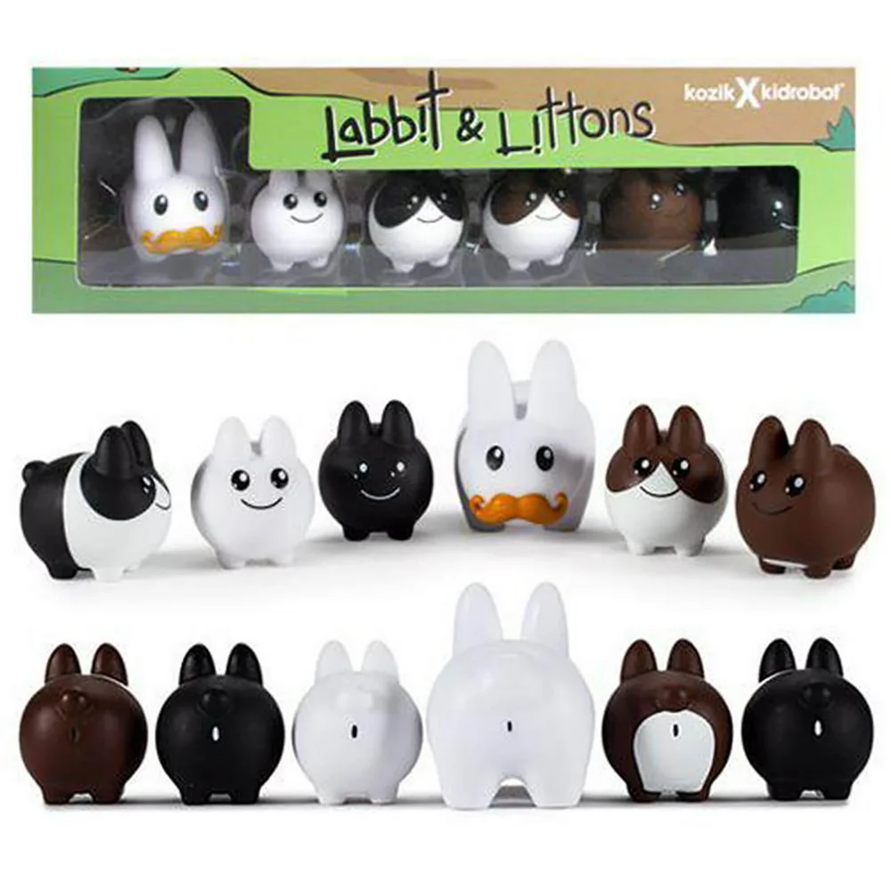 Kidrobot Kozik Labbit Figurine en vinyle de 6,5 cm avec cinq Littons de 4 cm Image 1