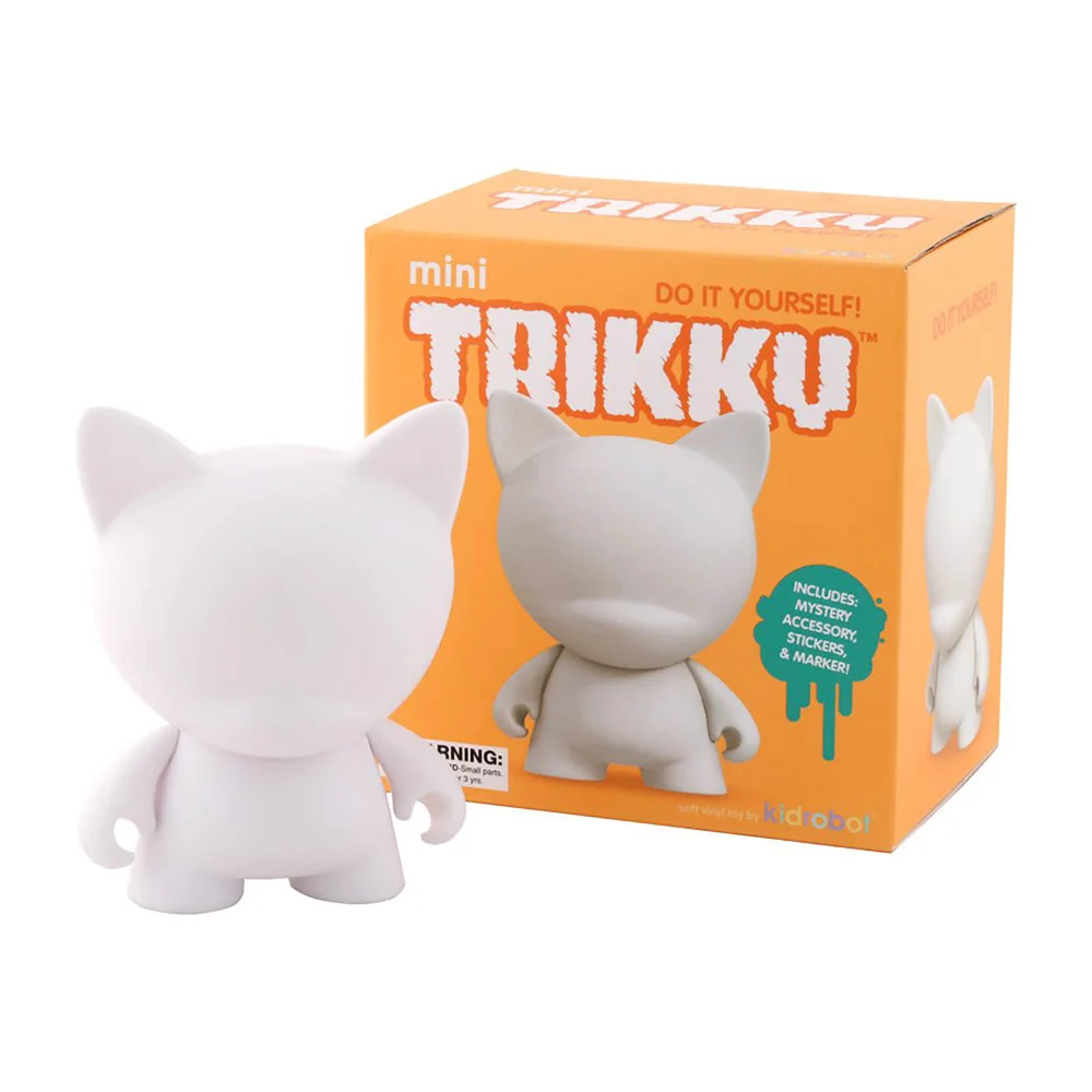 Kidrobot Munnyworld DIY Mini Trikky 4 Figurine en vinyle (Blanc) Image 1