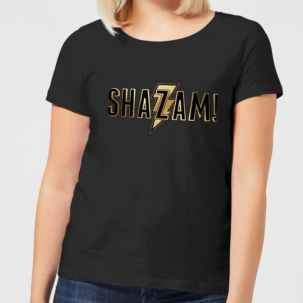 Shazam Gold Logo Women's T-Shirt - Black - S Image 1