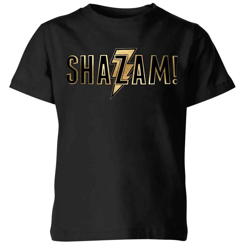Shazam Gold Logo Kids' T-Shirt - Black - 3-4 ans Image 1