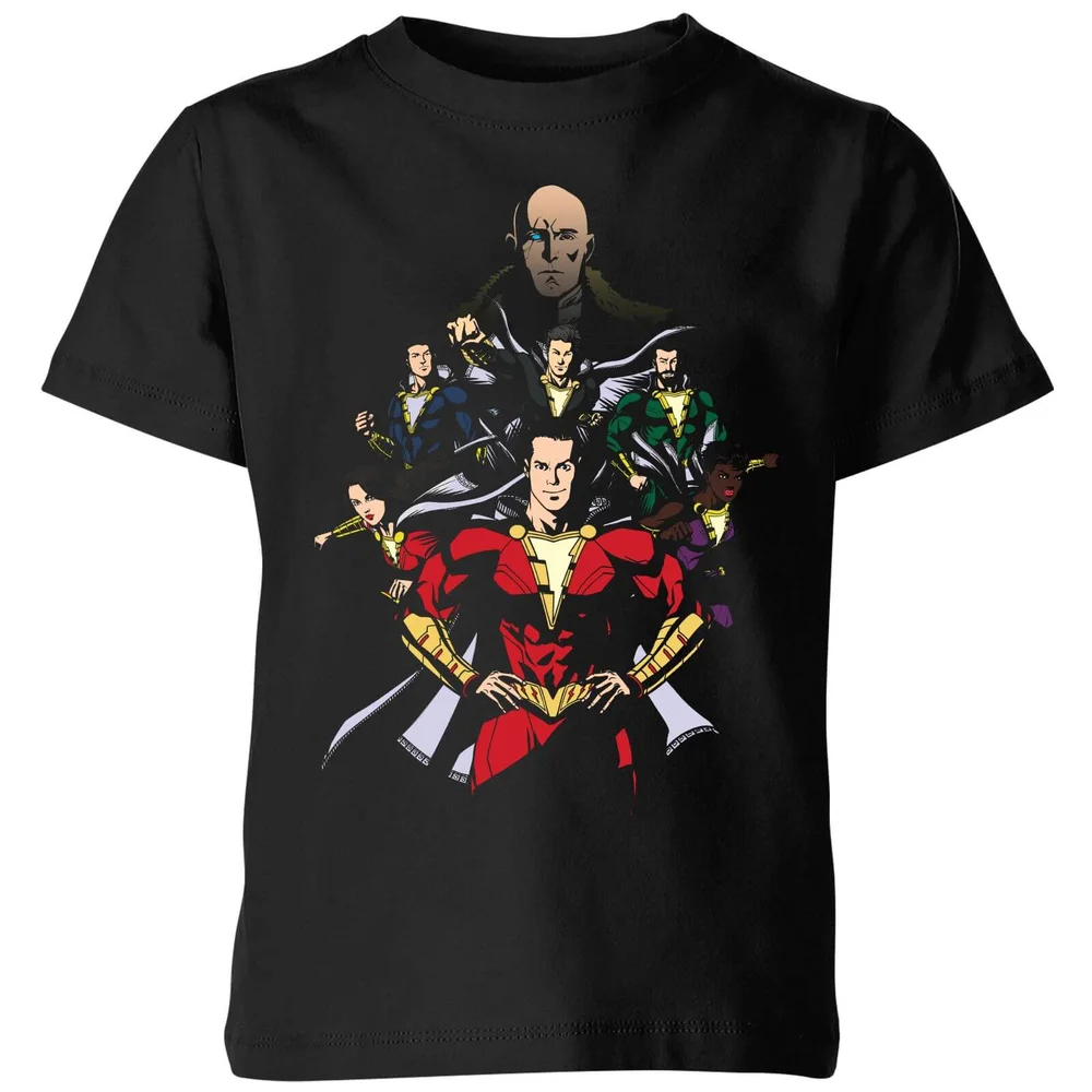 Shazam Team Up Kids' T-Shirt - Black - 3-4 ans Image 1